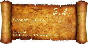 Sporer Lilla névjegykártya